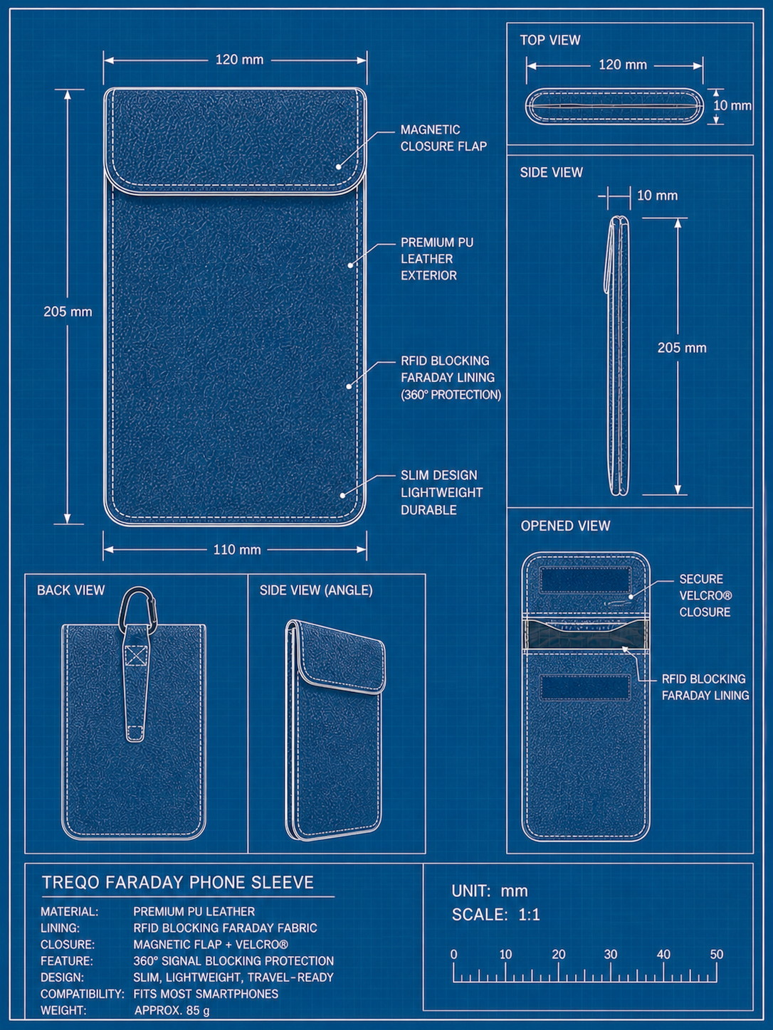 Premium Leather Faraday Phone Case